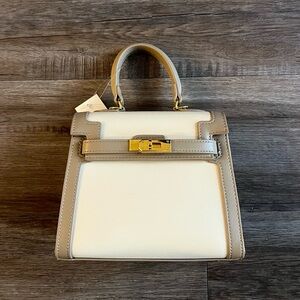 Elegant Cream and Taupe Handbag